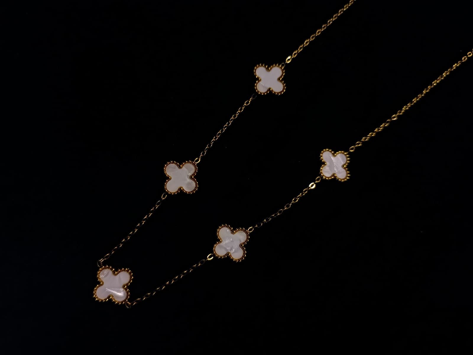 Pearl Clover Station Necklaces