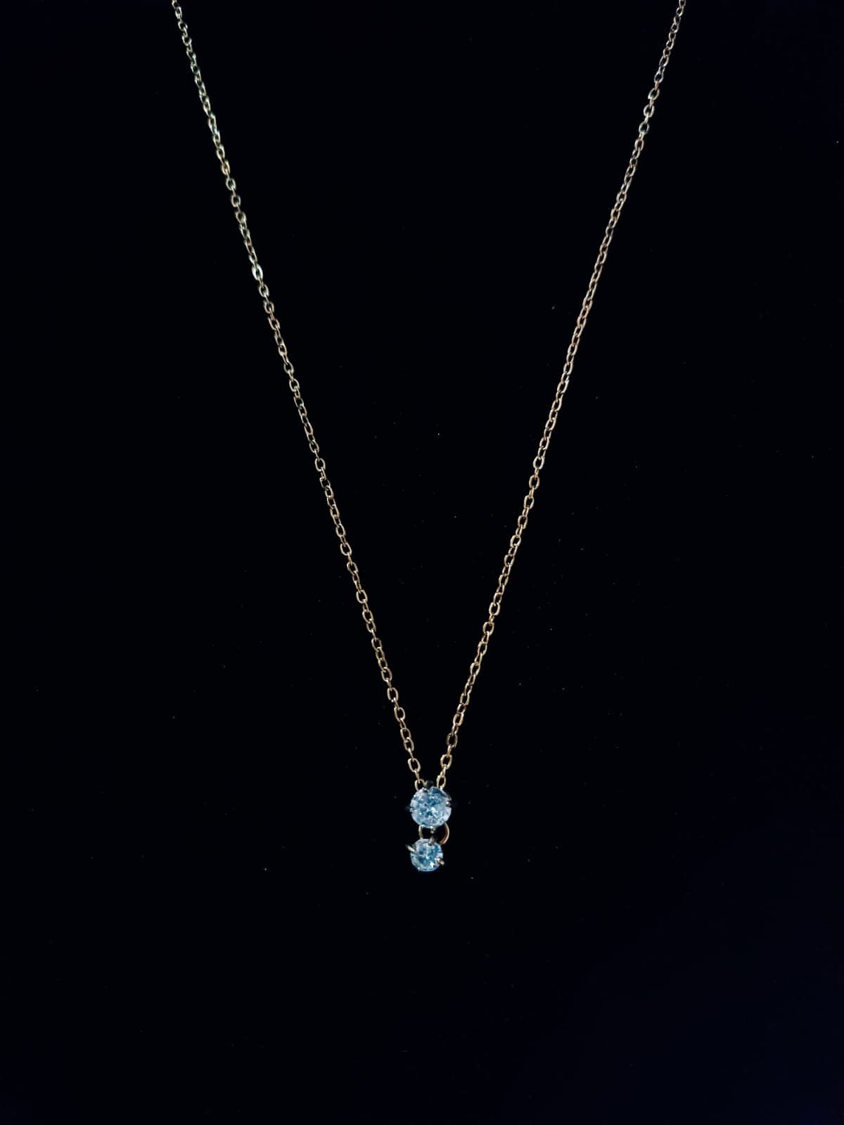 Twin Drop Solitaire Necklace