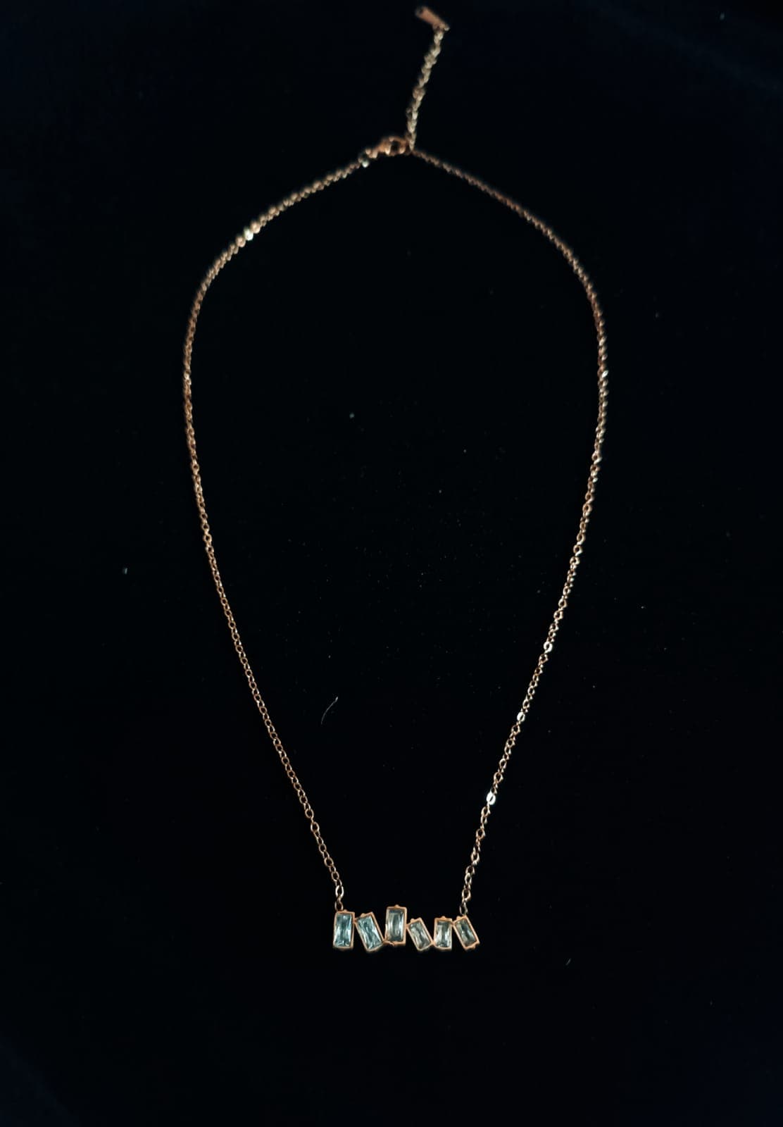 Baguette Cluster Bar Necklace